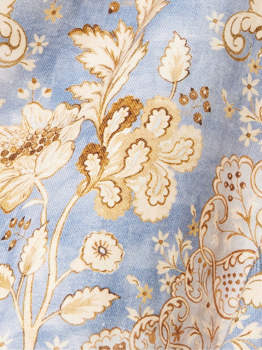 Zimmermann Daylight Light Blue and Gold Brocade Scallop-Hem Mini Dress - Picture 4 of 6